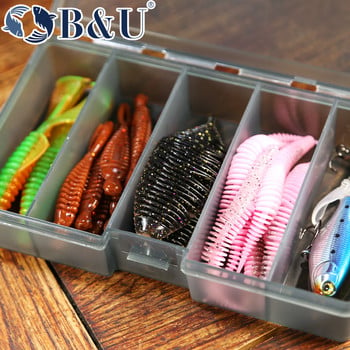 B&U Fishing Box Μεγάλης χωρητικότητας Λεπτό 5 θέσεων Διαφανές καπάκι Ψάρεμα Κουτί ψαρέματος Αξεσουάρ ψαρέματος Lure Hook Boxes Αποθήκευση