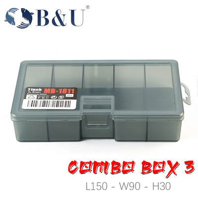 B&U Риболовна кутия с голям капацитет, тънка 5 отделения, прозрачен капак, кутия за риболовни принадлежности, риболовни аксесоари, кутии за куки за примамки, съхранение