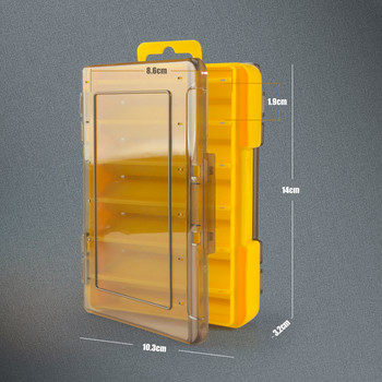 MEREDITH Удобна двустранна кутия за риболовни принадлежности 12 отделения Кутия за съхранение на куки за стръв Риболовни аксесоари Пластмасов калъф за съхранение