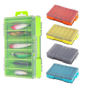 Kalastuskast kahepoolsest plastist kalapüügitarvikute ümbris U-kujuline 6 kambriga peibutuskonksu multifunktsionaalsed hoiukastid