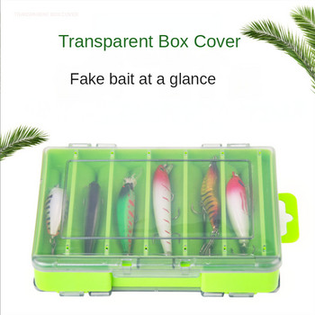 Кутия за риболов Двустранна пластмасова кутия за риболовни принадлежности U-образна 6 отделения Кука за примамка Многофункционални кутии за съхранение
