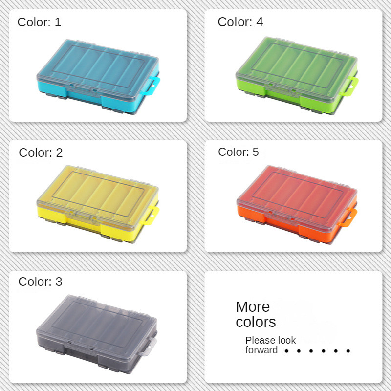 Kalastuskast kahepoolsest plastist kalapüügitarvikute ümbris U-kujuline 6 kambriga peibutuskonksu multifunktsionaalsed hoiukastid