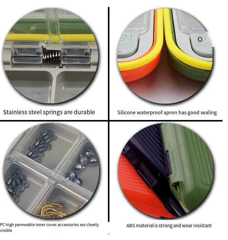 Hordozható horgászfelszerelés doboz 12 rekeszes mini tároló tok horgászcsali horog csali szerszám tároló doboz horgászfelszerelés tartozékok