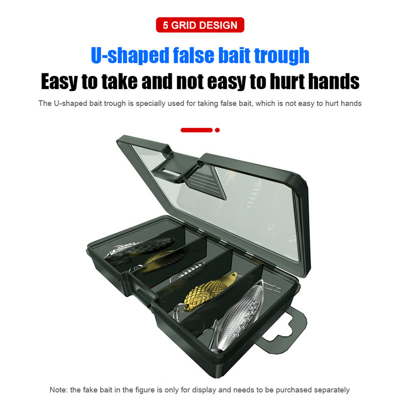 Fishing Box 5 διαμέρισμα Flying Fishing Tackle Box Γάντζοι Lures Θήκη αποθήκευσης δολωμάτων Organizer Αξεσουάρ ψαρέματος Θήκη δοχείου
