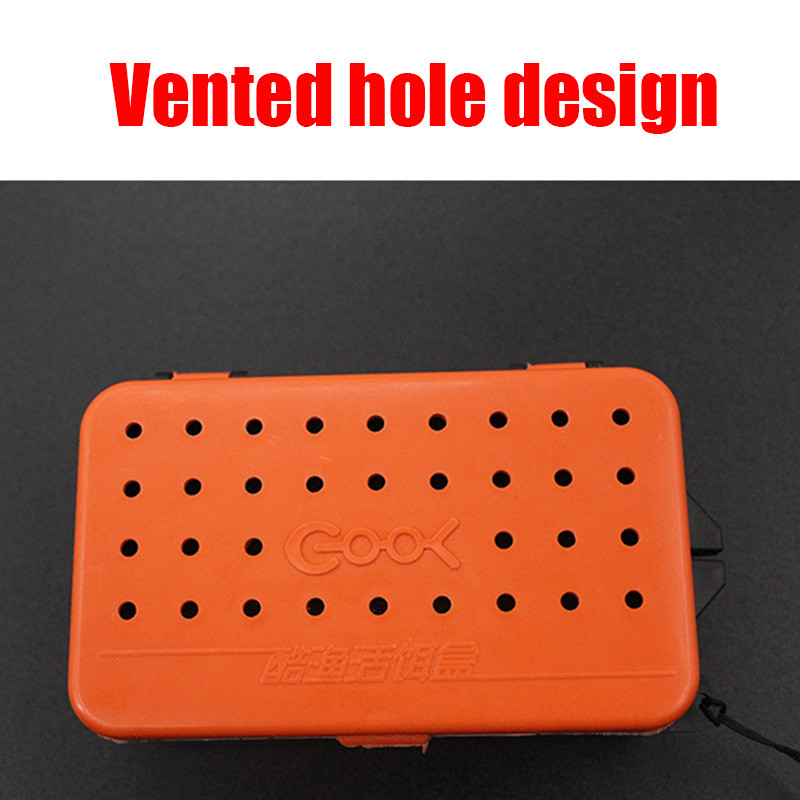 Kvaliteetne hingav plastist kalapüügi elussööda hoiukast Vihmausside vereusside söödakonteineri kasti püügitarvikud