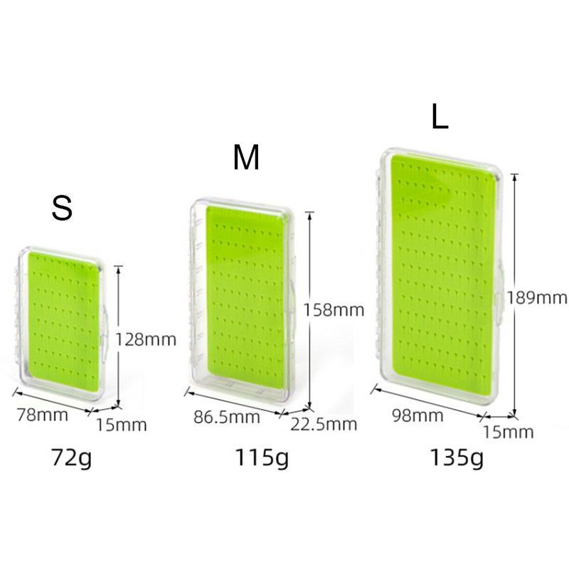 Veekindel paksendatud kalapüügi landid, kaasaskantav kärbsesööda hoiukoht, ümbris, konteiner, kalapüügitarvete tööriistad.
