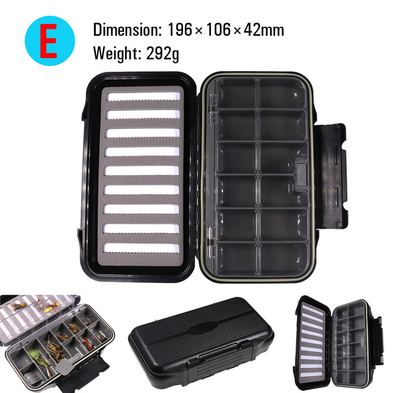 ICERIO légy horgászfelszerelés doboz vízálló kétoldalas csali legyek nimfa horgok tároló dobozok pontyhorgász kiegészítők