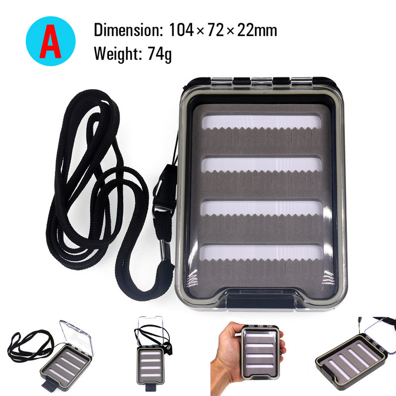 ICERIO légy horgászfelszerelés doboz vízálló kétoldalas csali legyek nimfa horgok tároló dobozok pontyhorgász kiegészítők