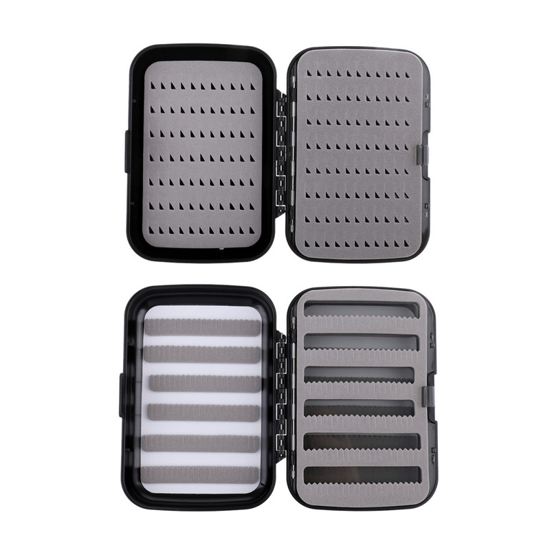 Cutie pentru muște cu două laterale Naluci de pescuit Momeli Muște Cutie de depozitare pentru unelte de pescuit Cutii impermeabile pentru pescari