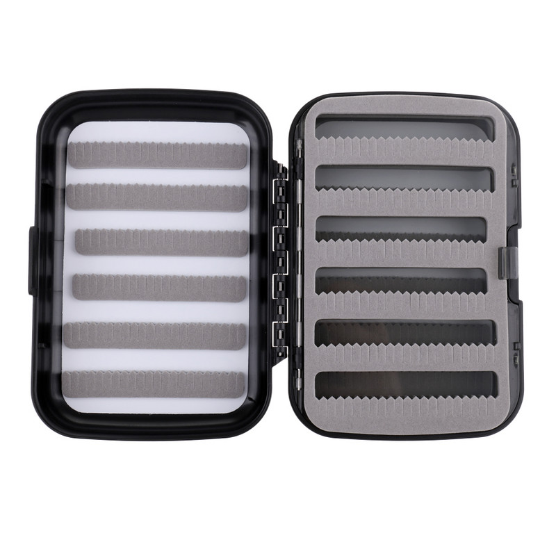 Cutie pentru muște cu două laterale Naluci de pescuit Momeli Muște Cutie de depozitare pentru unelte de pescuit Cutii impermeabile pentru pescari