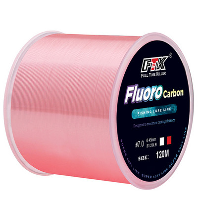 120 M fluoroglekļa pārklājuma makšķerēšanas aukla 0,20 mm-0,60 mm 7,15 LB-45 lB oglekļa šķiedras līdera makšķerēšanas aukla, stieple, grimstoša aukla Japāna