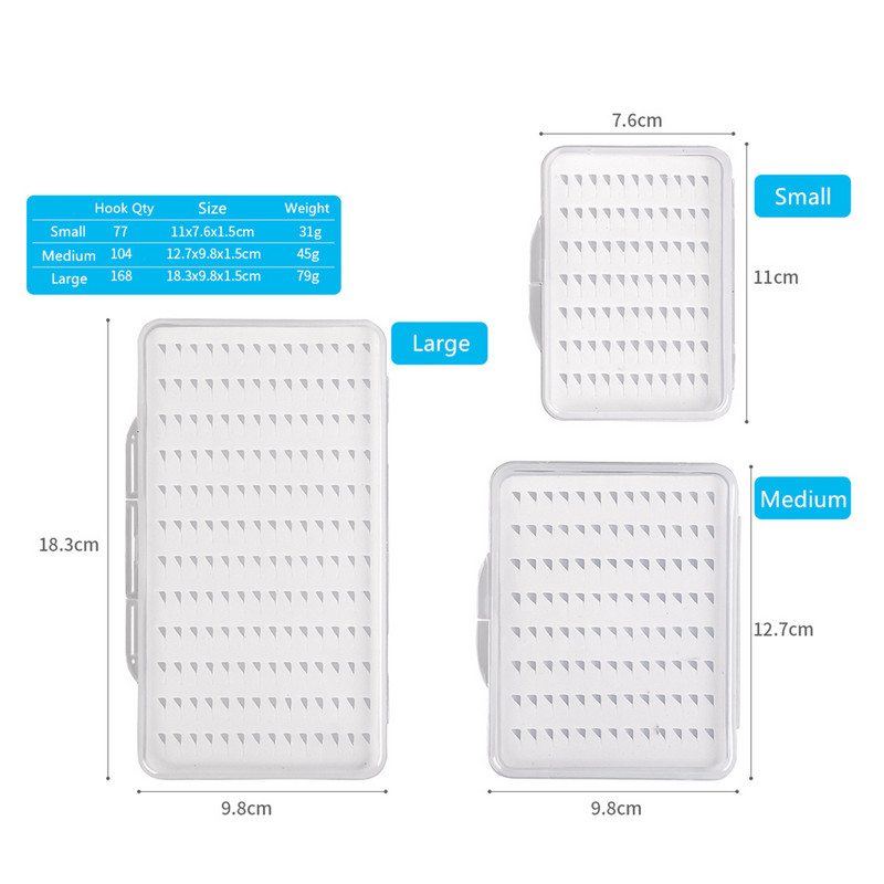 Διαφανές εξαιρετικά λεπτό Fishing Fly Box 3 μεγεθών Midge Nymph Flies Trout Fishing Hook Lures Boit Storage Box Case Container Tackle