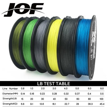 JOF 8 Weaves Multifilament Fishing Line 150M 300M 500M 8 Strands Braided Fishing Line PE Line 15 20 30 40 50 60 80 100LB