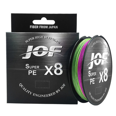 JOF 8 Weaves Multifilament Fishing Line 150M 300M 500M 8 Strands Braided Fishing Line PE Line 15 20 30 40 50 60 80 100LB