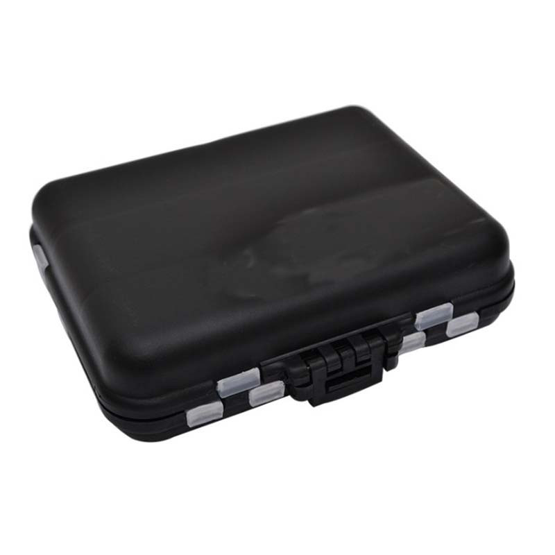 11,5*9,5*3,5 cm-es horgászhorog doboz, fekete, kiváló minőségű szerszámos doboz, műcsali horogtartó doboz, tárolóeszköz doboz horgászkiegészítő doboz