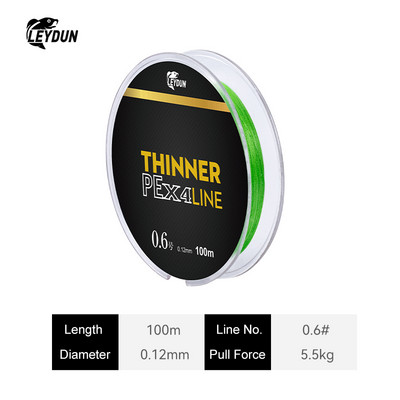 LEYDUN Micro THINNER õngenöörid 100m 150m MT8 4 haruga põimitud PE Jaapani monofilament õngenööri komplekt karpkala kärbsepüügi traat
