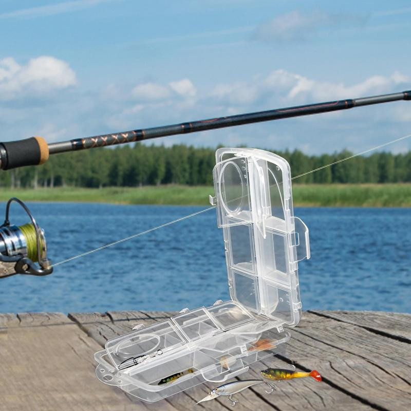 Кутия за органайзер за примамки 12 решетки Видима кутия за съхранение на мъниста Издръжливо отделение Контейнер за съхранение Органайзери за занаяти за такъми Инструменти