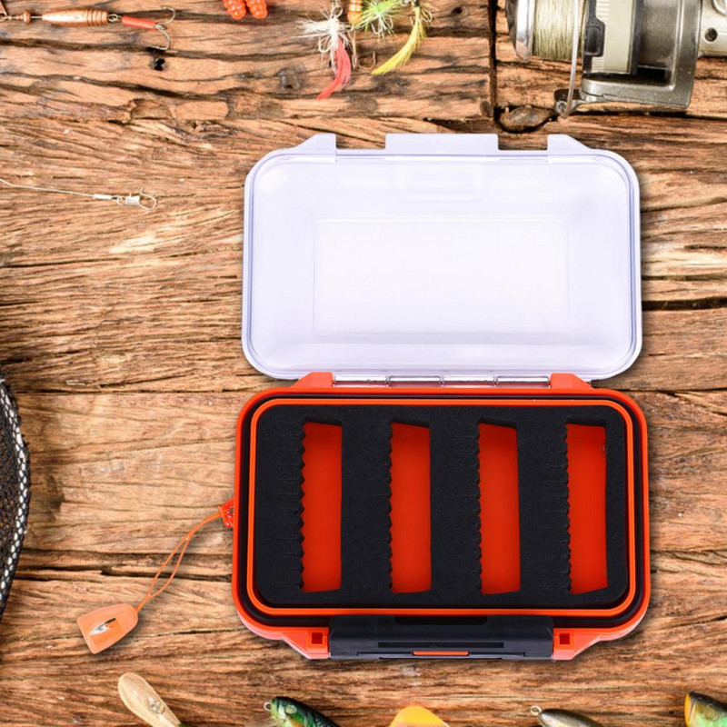 Kasulikud kahepoolsed söödakastid, kulumiskindlad kõvad kalapüügisöödakarbid, kriimustusvastased kärbsekonksukarbi kalastustarbed