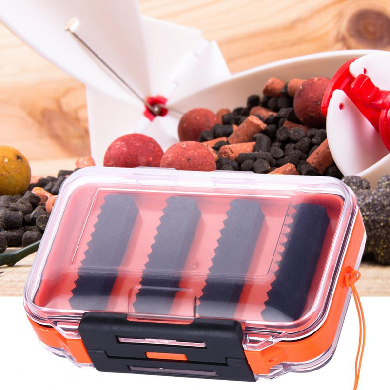 Kasulikud kahepoolsed söödakastid, kulumiskindlad kõvad kalapüügisöödakarbid, kriimustusvastased kärbsekonksukarbi kalastustarbed