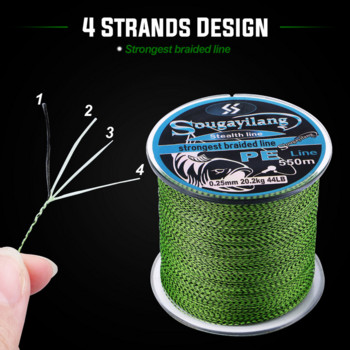 Sougayilang 150M 350M PE Braid Fishing Line 4 Strands Speckled Multifilament Fishing Line Super Strong PE Invisible Fishing Line