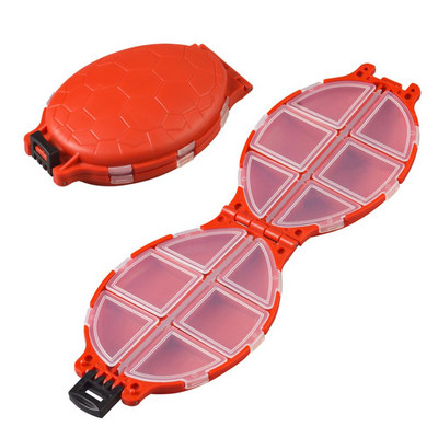 2 vnt Vėžlio formos žvejybos laikymo dėžutė Daugiaspalvė 12 skyrių žvejybos reikmenų priedų organizatorius