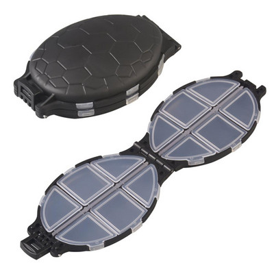 2 vnt Vėžlio formos žvejybos laikymo dėžutė Daugiaspalvė 12 skyrių žvejybos reikmenų priedų organizatorius