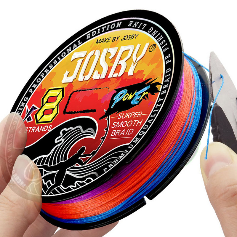 JOSBY 200M 300M 500M 1000M mitmevärviline 100% PE 4 kiud, 8 punutud traadist mitmekiuline Jaapani õngenöör 10-90LB kootud nöör