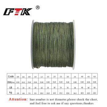 FTK 114M PE Braided Wire Fishing Line 125Yards 4 Strands 0,10mm-0,40mm 8LB-60LB Japan Incredibly Streng Multifilament Fiber Line