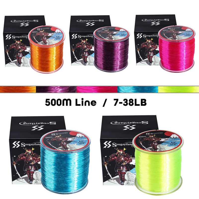 Sougayilang 500M nailoninis žvejybos valas 7,0-38lb Super Strong laikantis skaidrus sūraus vandens gėlo vandens рыбалка Pesca