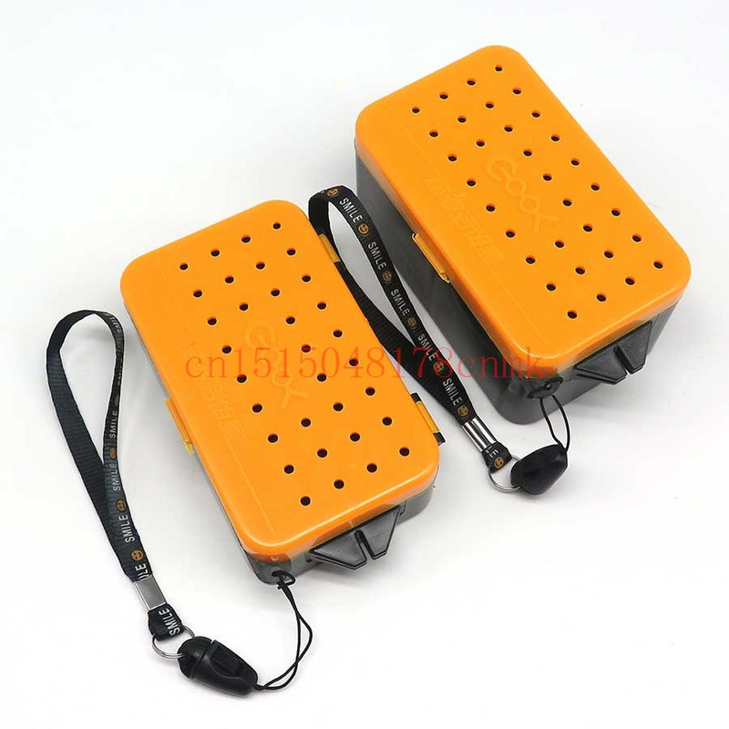 1 vnt sliekų masalų dėžutė geltonos žvejybos dėžutės plastikinės gyvo jauko dėžutės Fly jauko dėklas Žvejybos reikmenys