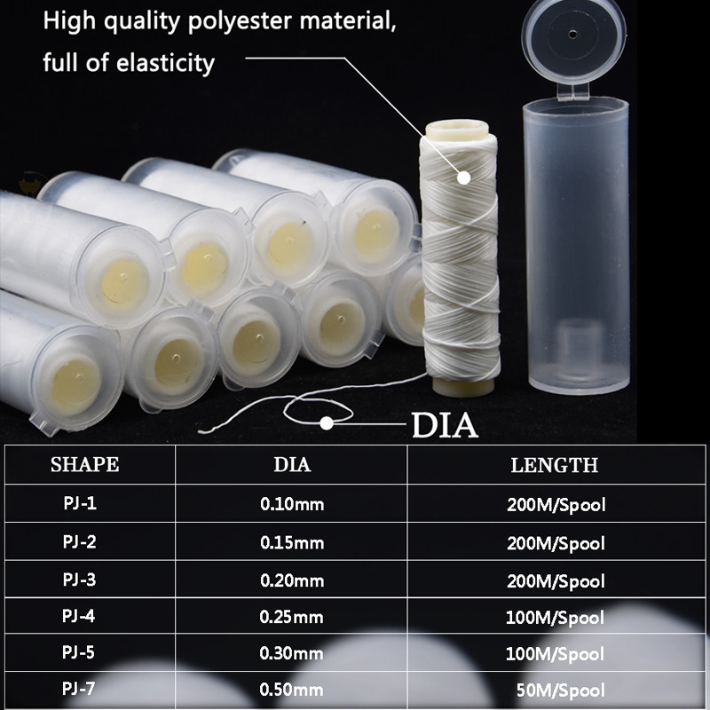 5db/tétel PJ1/2/3/4/5 Csali Elastic Láthatatlan horgászzsinór Horgászcsali rugalmas Tengeri horgásztartozékok