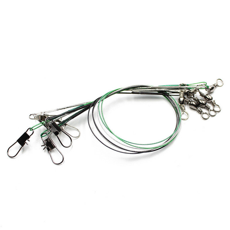 Ατσάλινο σύρμα αγωγού 20CM/20 τεμάχια, Πράσινο Ασημί Μαύρο Πλεκτό Σύρμα Anti Twist Anti Bite Fishing Gear Αξεσουάρ
