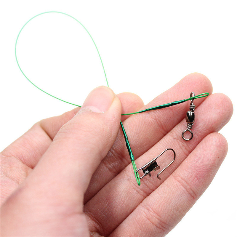 Ατσάλινο σύρμα αγωγού 20CM/20 τεμάχια, Πράσινο Ασημί Μαύρο Πλεκτό Σύρμα Anti Twist Anti Bite Fishing Gear Αξεσουάρ