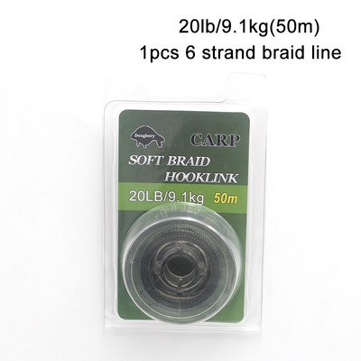 50m Carp Fishing Line Camo Green Braid Μαλακό Hooklink 15lb/20lb/25lb Carp Fishing Rigs Αξεσουάρ για Carp Fishing Were