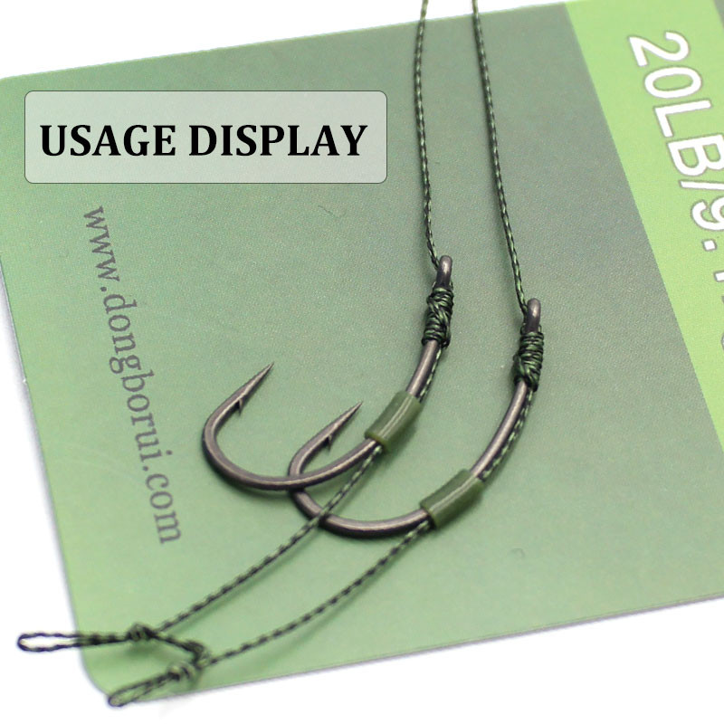 50 m karpių žvejybos valas Camo Green Braid Soft Hooklink 15 lb / 20 lb / 25 lb karpių žvejybos įtaisų priedai, skirti karpių žvejybos reikmenims