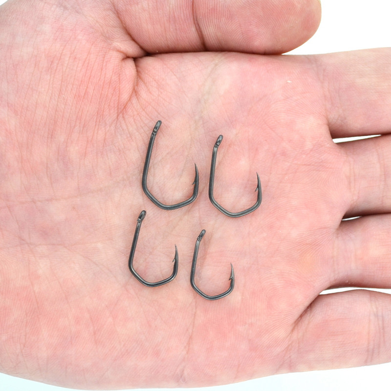 50 buc cârlige de pescuit la crap cârlige cu gheare ghimpate, acoperire PTFE, cârlige cu ochi din oțel inoxidabil cu conținut ridicat de carbon 8019