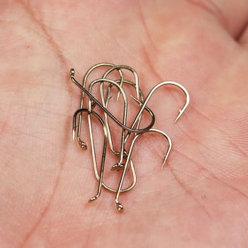 ICERIO 100PCS Nymphs Dry Wet Fly Tying Hook Down Eye 1X Long Shnk Στρογγυλή στροφή Πέστροφα Αγκίστρια ψαρέματος