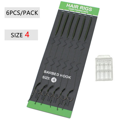 6gab Karpu makšķerēšanas piederumi Matu āķa komplekts Gatavs Sasiets takelāža ar Makšķerēšanas auklu Boilija āķis Karpu piederumiem