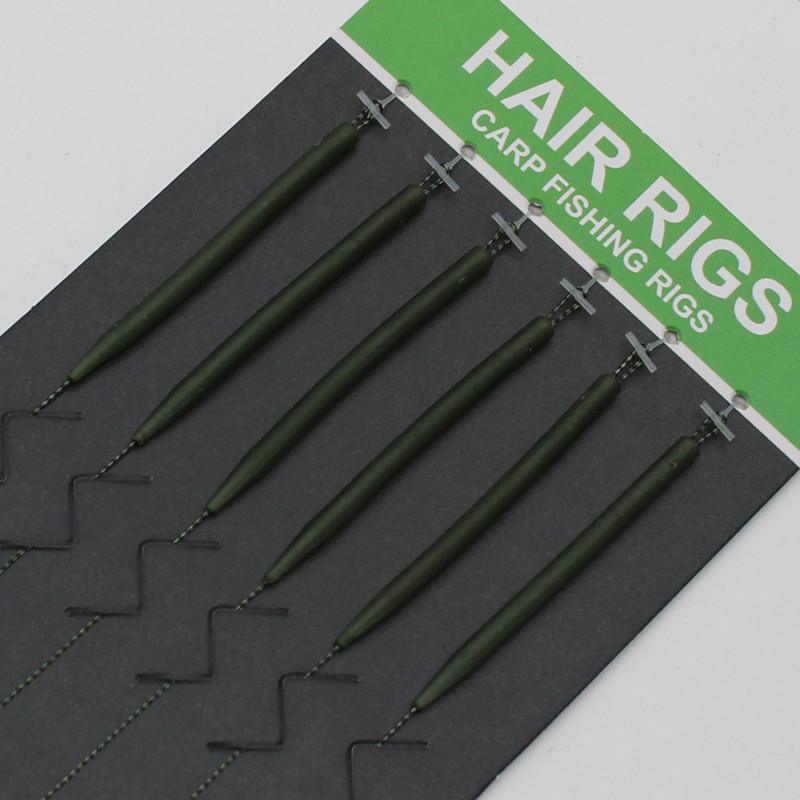 6 vnt. Karpių žvejybos reikmenys Plaukų įtaisų žvejybos kabliukų rinkinys Paruoštas pririštas takelažas su meškerės lynu Boilie kabliuku karpių reikmenims