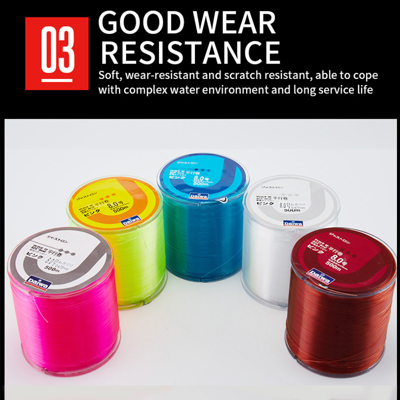 DAIWA 500 m nailonist õngenöör 2-35 LB ülitugev Jaapani monofilament fluorosüsinikkattega Karpkala merepüügi tarvikud