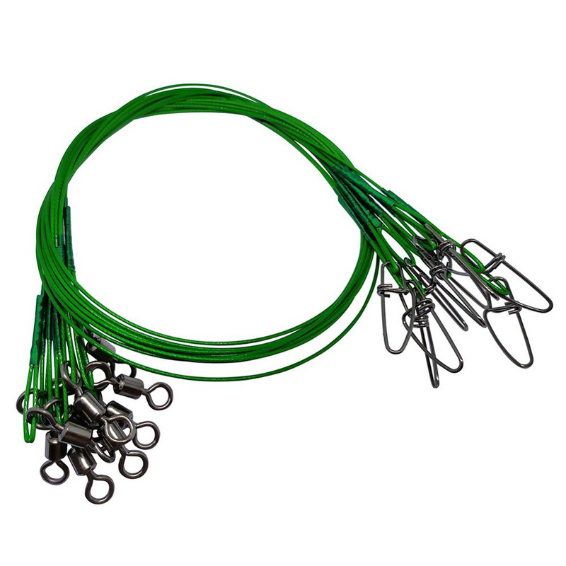 10 buc. 50 cm lese de pescuit Test de fir de pescuit 88 lbs/40 kg linie de sârmă anti-mușcătură cu unelte de pescuit la crap cu fixare pivotantă