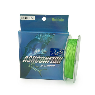 Πλεκτή πετονιά PE 100M 300M Color Never Come Off Red 4 Strands Thread Fishing Cord 2-100LBS 0,06-0,55mm Super Rope Sea