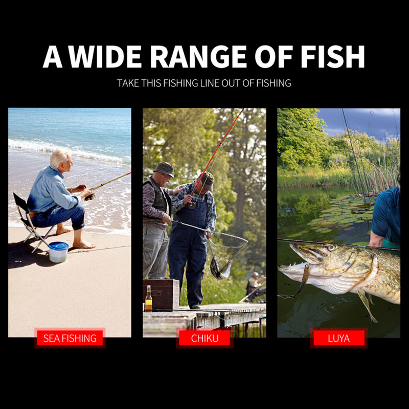 Πλεκτή πετονιά PE 100M 300M Color Never Come Off Red 4 Strands Thread Fishing Cord 2-100LBS 0,06-0,55mm Super Rope Sea