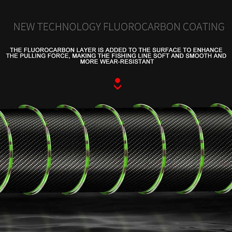 500 m dėmėtas dėmėtas žūklės valas, keičiantis spalvą itin tvirtas vienagijai vielai Lauko žvejybos reikmenys
