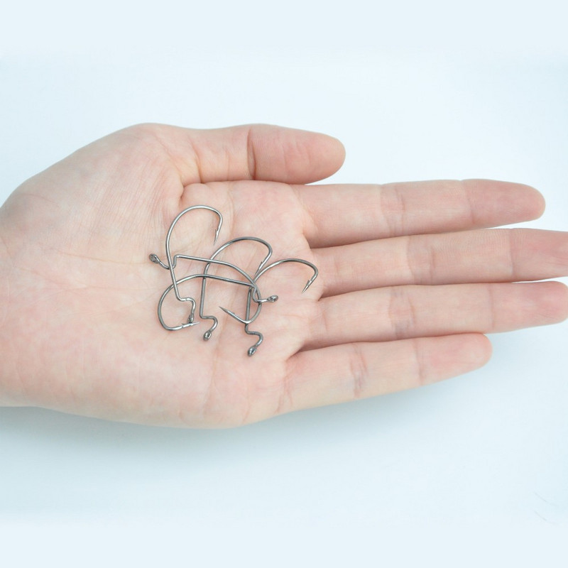 50pcs/100pcs Sea Hooks Fishing Box Offset Hook 2#-3/0# Carp Snap Fishing Big Hooks Tackles Accessories Fishhook