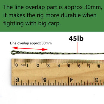 2 бр. Leadcore Leader Lines за риболов на шаран 45 lb Quick Change Hooklink Swivel 8# Готови завързани монтажи за шаранджийски аксесоари за риболов на шаран