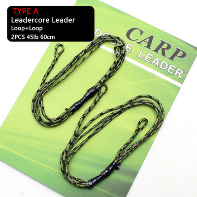 2 τμχ Carp Fishing Leadcore Leader Lines 45 lb Γρήγορη αλλαγή Περιστρεφόμενος σύνδεσμος 8# Έτοιμες δεμένες εξέδρες κυπρίνου για αξεσουάρ για ψάρεμα κυπρίνου