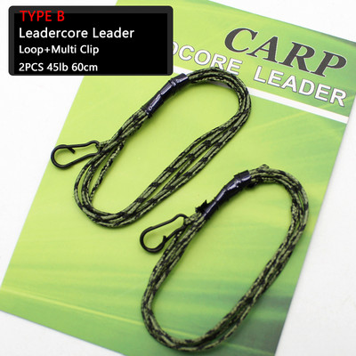 2 τμχ Carp Fishing Leadcore Leader Lines 45 lb Γρήγορη αλλαγή Περιστρεφόμενος σύνδεσμος 8# Έτοιμες δεμένες εξέδρες κυπρίνου για αξεσουάρ για ψάρεμα κυπρίνου