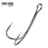 FISH KING 20tk DIY Frog Lure Double õngekonks 1/2/4/6/8# Kõrge süsinikusisaldusega terasest kärbse sidumisussi silikoonist peibutuskonksud