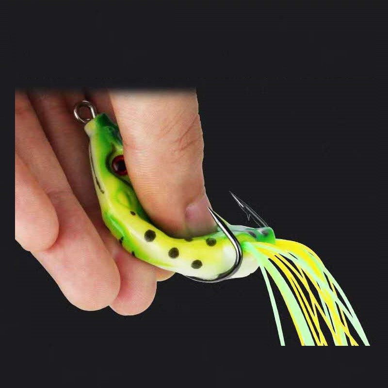 FISH KING 20tk DIY Frog Lure Double õngekonks 1/2/4/6/8# Kõrge süsinikusisaldusega terasest kärbse sidumisussi silikoonist peibutuskonksud